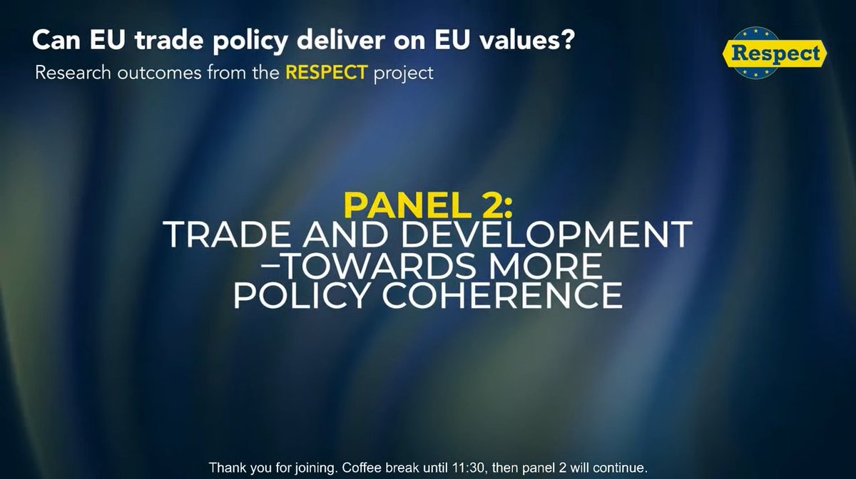 EUI_GlobGovProg's tweet photo. Coming up in a few minutes: Panel 2 of the #RESPECTProjectEU conference discussing whether EU #trade policy can deliver on EU values?

Speakers:
⭐️@SanBilal1
⭐️@HeidiHautala
⭐️Escipion Olivera
⭐️@CecileBillaux
⭐️Stuart Newman

Join us live on YouTube👉 https://t.co/6poxjagufj https://t.co/AIWzotL0rJ