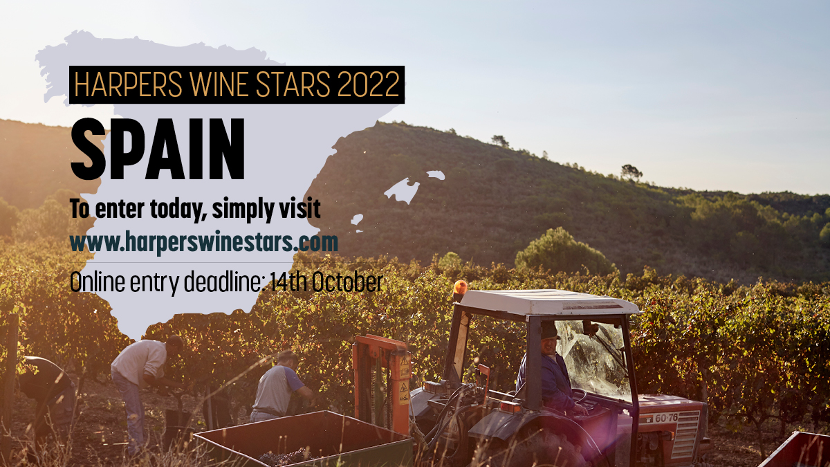 HARPERS WINE STARS 2022 is welcoming entries from #Spain now! Is your entry to Harpers Wine Stars in yet? Deadline is 14th October.. Don't miss out: ow.ly/J9CT50FYtyX

@WinesofSpainUK <a href="/winesofspain/">winesofspain</a> #harperswinestars #harpersWS