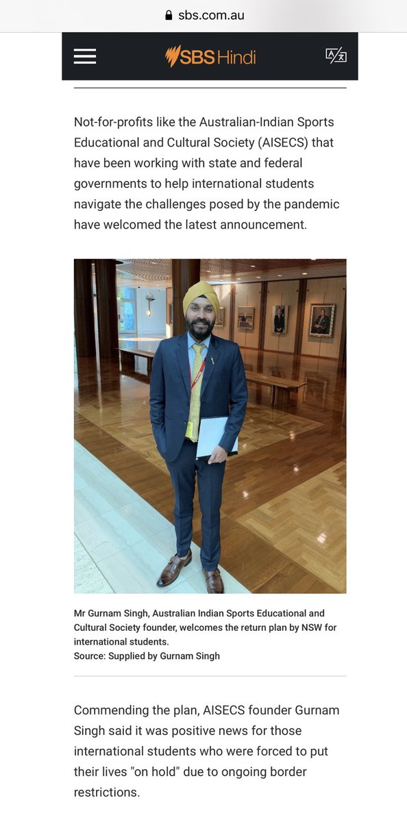 Gurnamcricket's tweet photo. Shared my views with @SBSHindi on NSW government #pilotplan on bringing back #internationalstudents who are fully vaccinated.
Excited to welcome the first batch of 500 overseas students by the end of this year.
@VohraManpreet @Dom_Perrottet
Read More:
https://t.co/rIqG0AKvF7 https://t.co/Ko0n144q0k