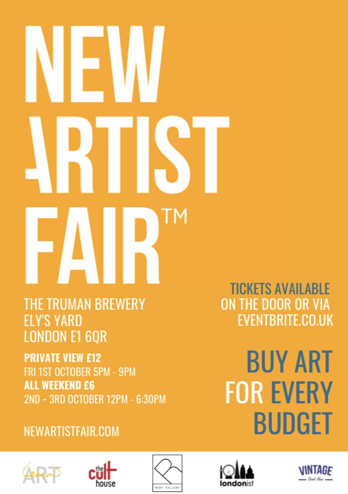 JANeto26's tweet photo. Coming soon:
@NewArtistFair 1st to 3rd October 2021 @trumanbrewery
Tickets 🎫 are available on our website, Instagram link and through our ticket provider @EventbriteUK See you there 😀
.
#newartistfair
#contemporaryart
#collectart
#newartist
#artfair
#theculthouseuk https://t.co/wl52S26byg