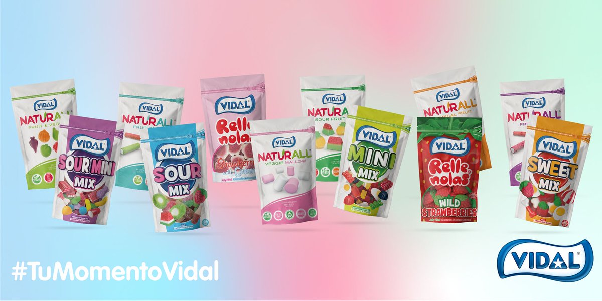 Vidal_Golosinas's tweet photo. ✨¡SORTEAZO!✨

Participa y llévate un pack completo de los nuevos doypacks. ¡Es facilísimo! ⚡

👉Síguenos, FAV❤ y 🔃RT a este tuit. 
👉Menciónanos y tuitea con #TuMomentoVidal

*Activo en España hasta el 30/09/21 a las 23.55 ☘ https://t.co/eqTEs6KyyB