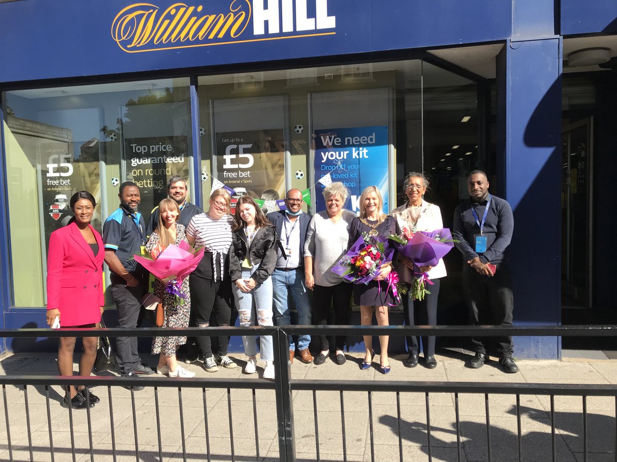 Mayor_Sutton's tweet photo. Madam Mayor and Madam Deputy Mayor attended a Macmillan nurses coffee morning which was hosted by William Hill in Sutton High Street https://t.co/NYeSNlCd6k