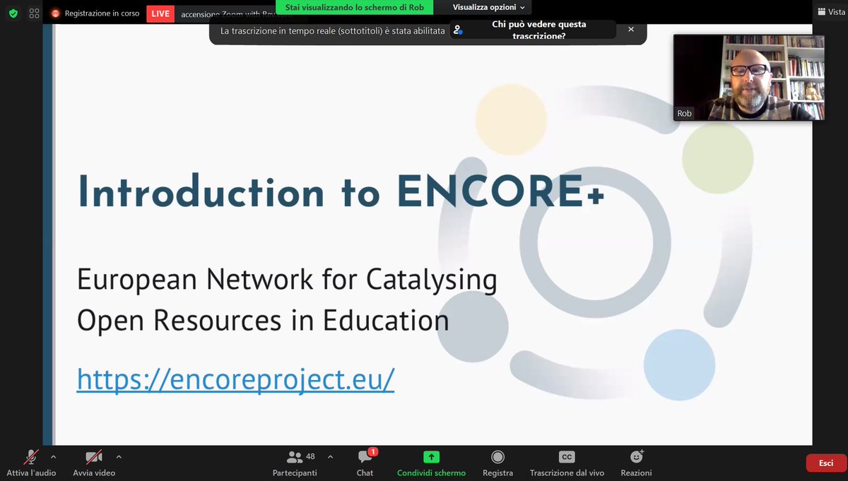 stefano_menon's tweet photo. #RobFarrow live at the Open Education Global conference: "Sign up for ENCORE+ Circles

Invite 5 personal contacts to join ENCORE+ Circles

Subscribe to project channels (newsletter, blog)
Share your experiences and inspiration!" https://t.co/0uq8oslghY https://t.co/e5OVQDQtSw