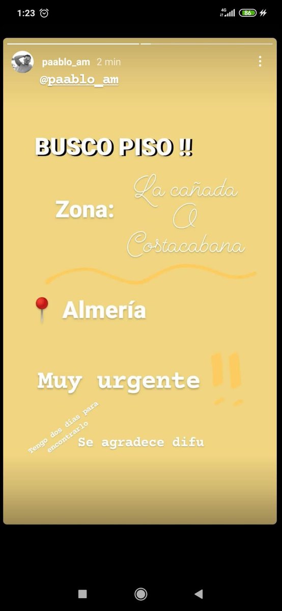 alvaritoduran11's tweet photo. Me voy a Almería al final  , tengo muy poco tiempo para buscar piso y un compañero más , agradezco difusión !!!! https://t.co/uFv6yvrfYH