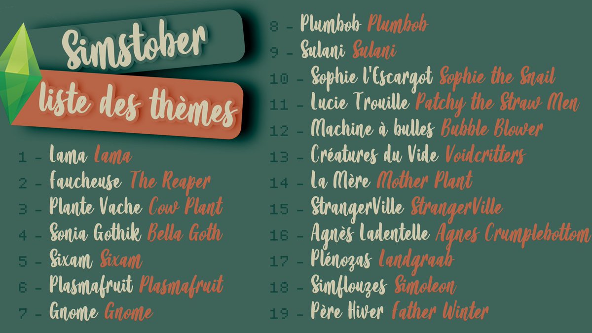 CSoinel's tweet photo. SIMSTOBER 💫 Kézako ? C'est un événement créatif sur les Sims, un peu comme le #inktober ! Chaque jour un thème différent, à partir duquel vous créez quelque chose en rapport avec les #Sims4  ! Construction, Sim, screen, dessin... à partager sur le #simstober ! A vous de jouer ✨ https://t.co/H5B5Unr3QF