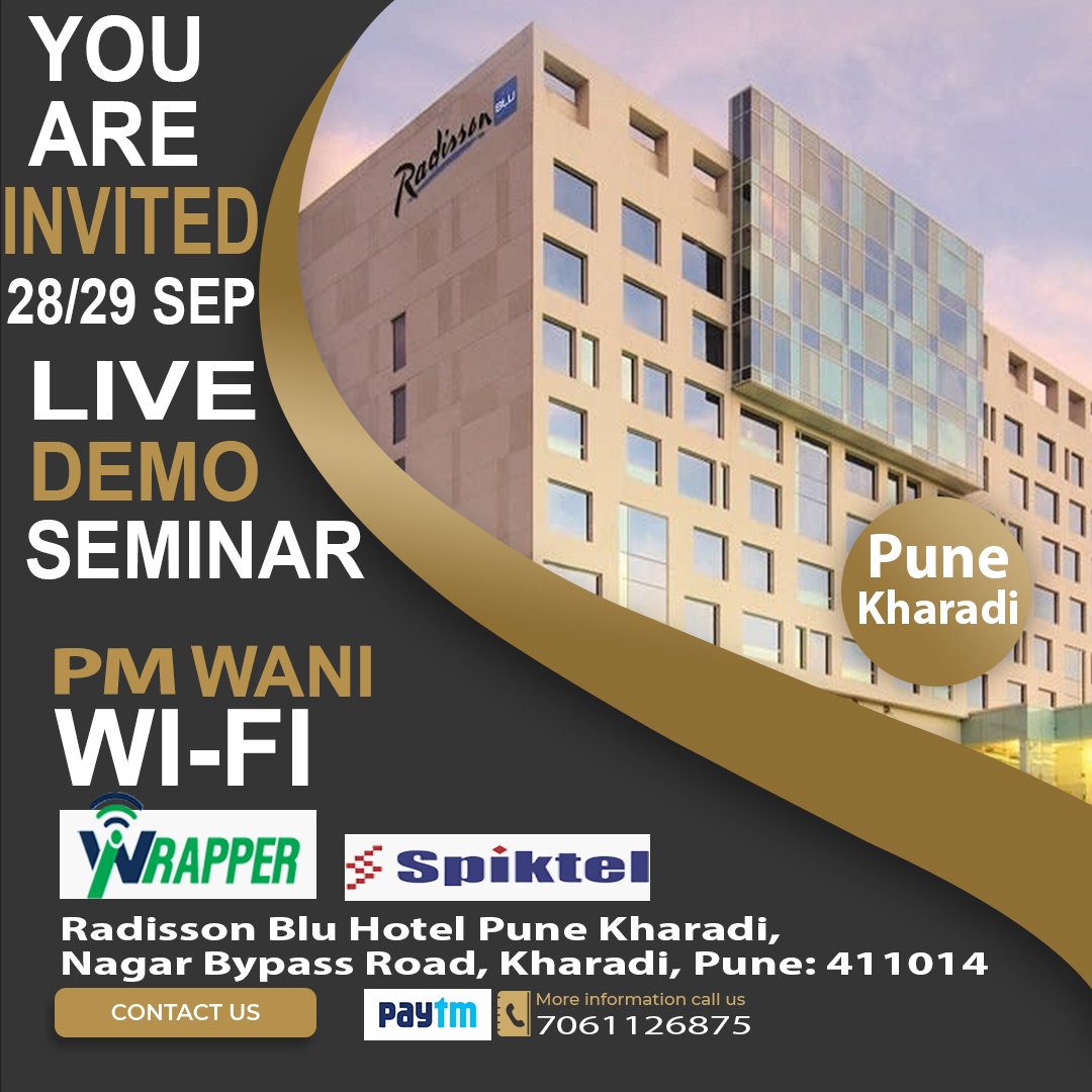 Yoffices2's tweet photo. The wait is over... Finally Live Demo Seminar in Pune...

#Pune  #pmwani #wifi #highspeed #internet #digitalindia #wireless  #Data https://t.co/2khaRPgIiU