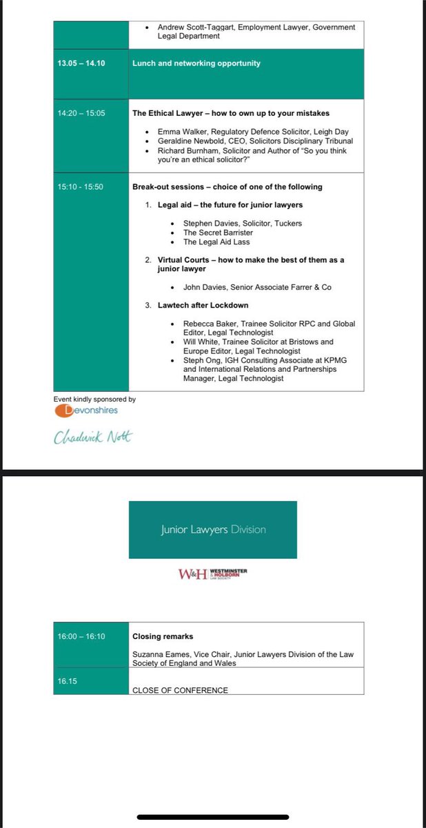 JLD Conference programme if anyone needs further convincing that this is a must attend event! eventbrite.co.uk/e/junior-lawye…