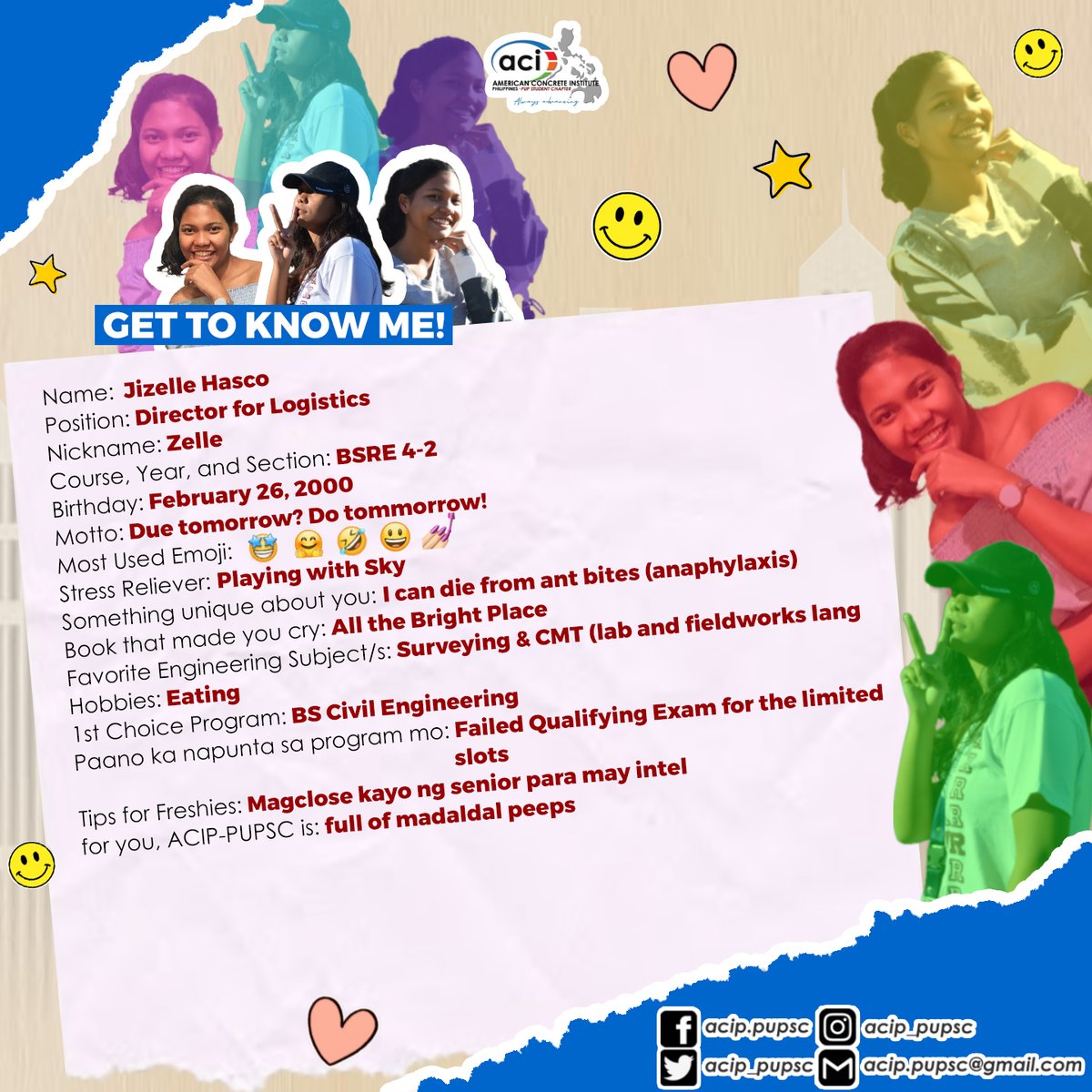 acip_pupsc's tweet photo. Swipe and scroll lang, mima. Malay mo makarelate ka sa hobbies, faves at kwento nila 😉
#Beyond6reatness
#Admin6
#KonkretongPamilya
#AlwaysAdvancing https://t.co/tZRKdylXKN