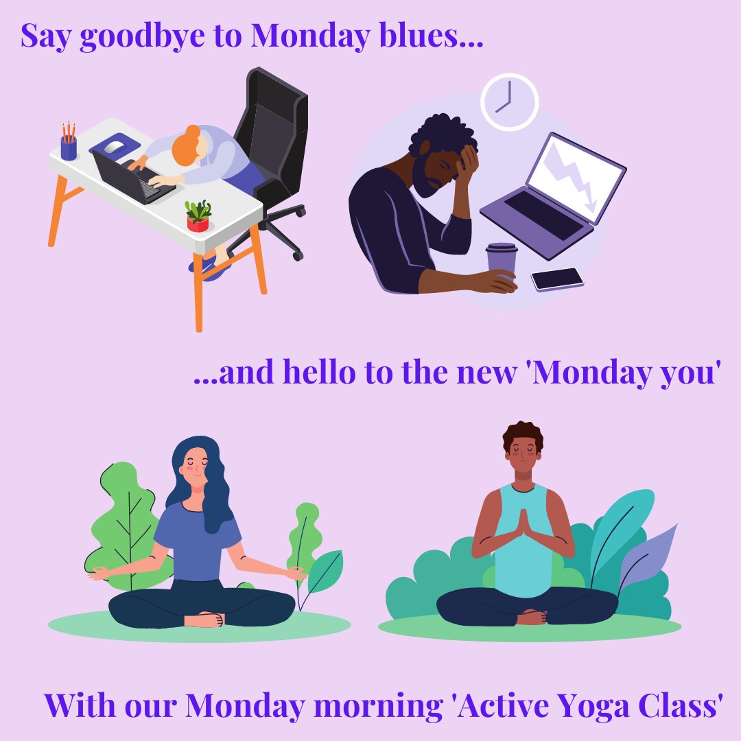 Yoga_Sheffield's tweet photo. Want to beat your Monday blues? Sign up to our brand new Monday Morning Yoga Class and start your week off the right way. 

Book your place on our website: https://t.co/Iny1MoT18a

#yoga #yogasheffield #MondayMotivation #zoomyoga #Sheffield https://t.co/SsxJpQ9Ca9