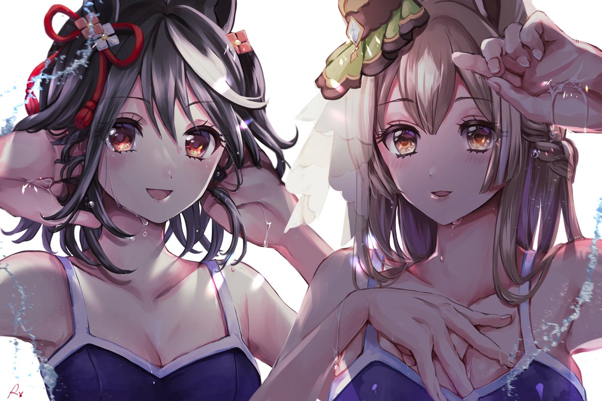 キタサンブラック(ウマ娘) ,サトノダイヤモンド(ウマ娘) 「キタサトちゃんスタミナトレ〜ニング 」|ろきこ🐰🎀のイラスト