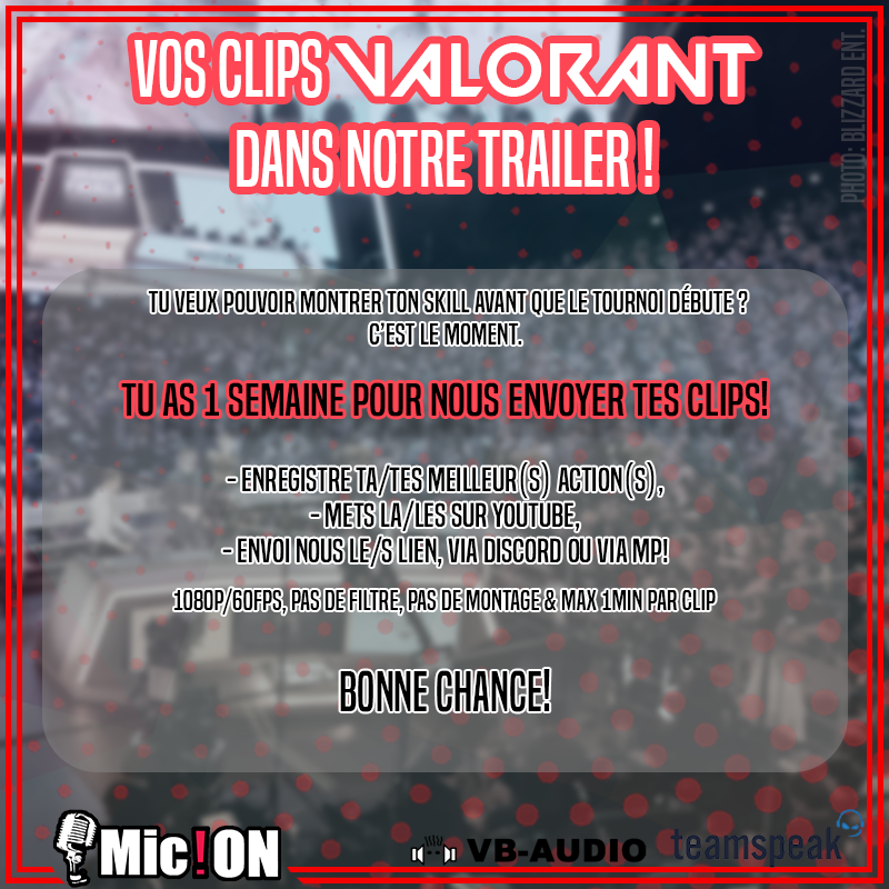 MicON_Show's tweet photo. Vos plus belles actions #Valorant, sur le #Trailer du prochain #TournoiExplosif💥? C'est possible!
Toutes les infos ici 👇👇👇 https://t.co/7UUnXcDyN1