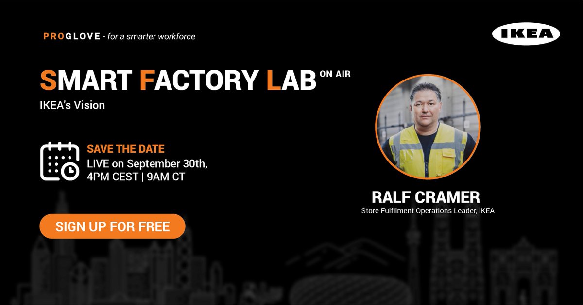 ProGlove's tweet photo. 🎤Ony a few days left to secure yourself a spot for @IKEA Keynote at #SmartFactoryLab this Thursday at 4PM CEST - 9AM CT and learn more about the current retail landscape. 👉 https://t.co/AV1yadylHs.
#retaillogistics #SFL #digitalsupplychain  #smarterworkforce #digitalevent https://t.co/eea9Cba00z
