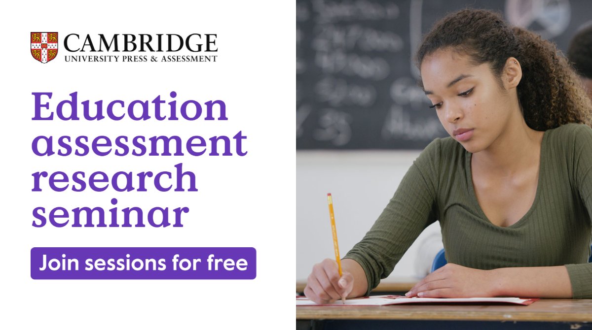 CambPressAssess's tweet photo. Our next education assessment research seminar session begins at 11:00 AM (BST). Colleagues from our @CambPressAssess research division and No More Marking will be sharing four presentations on #ComparativeJudgement.

Join here: https://t.co/Nc1CJ47Tia

#AssessmentResearch https://t.co/c46NtqG8ES