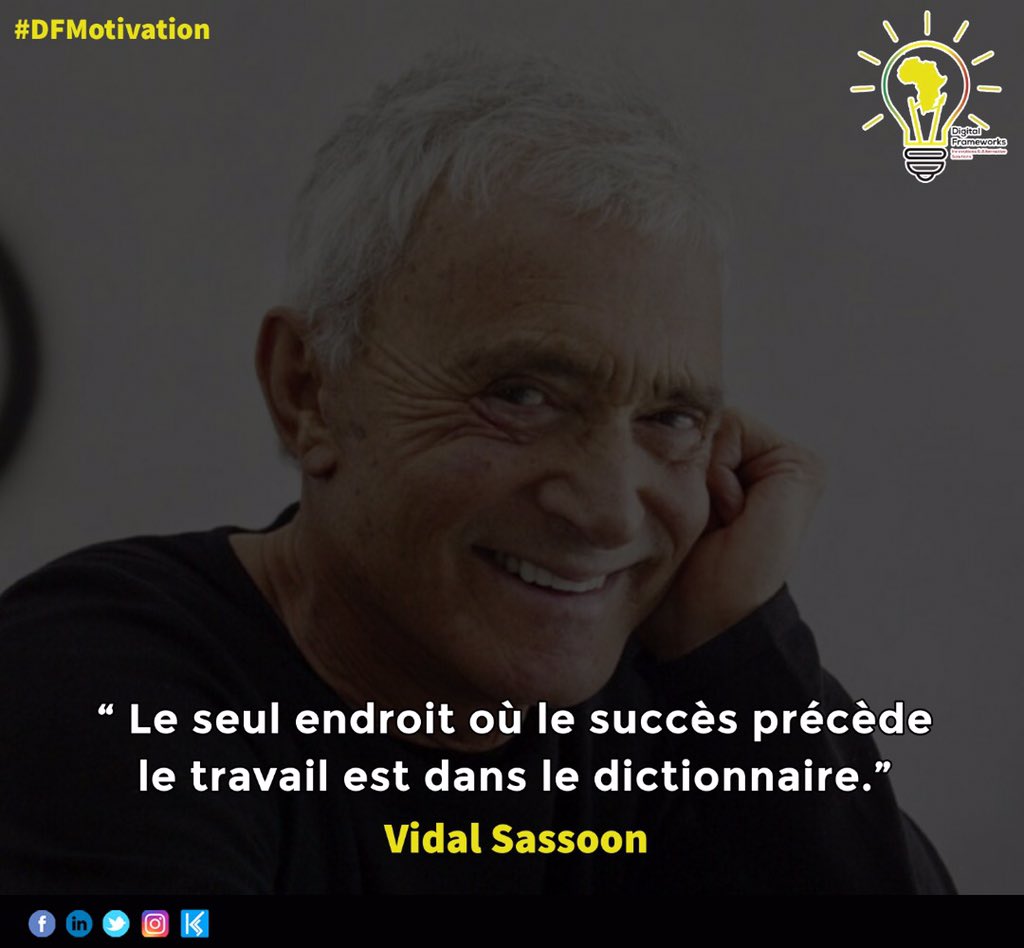 #DFMotivation 

Il n’ya pas de réussite sans efforts. 
Ne lâchez rien !

#mondaymotivation #monday #lundi #motivation #vidalsassoon #travail #succes