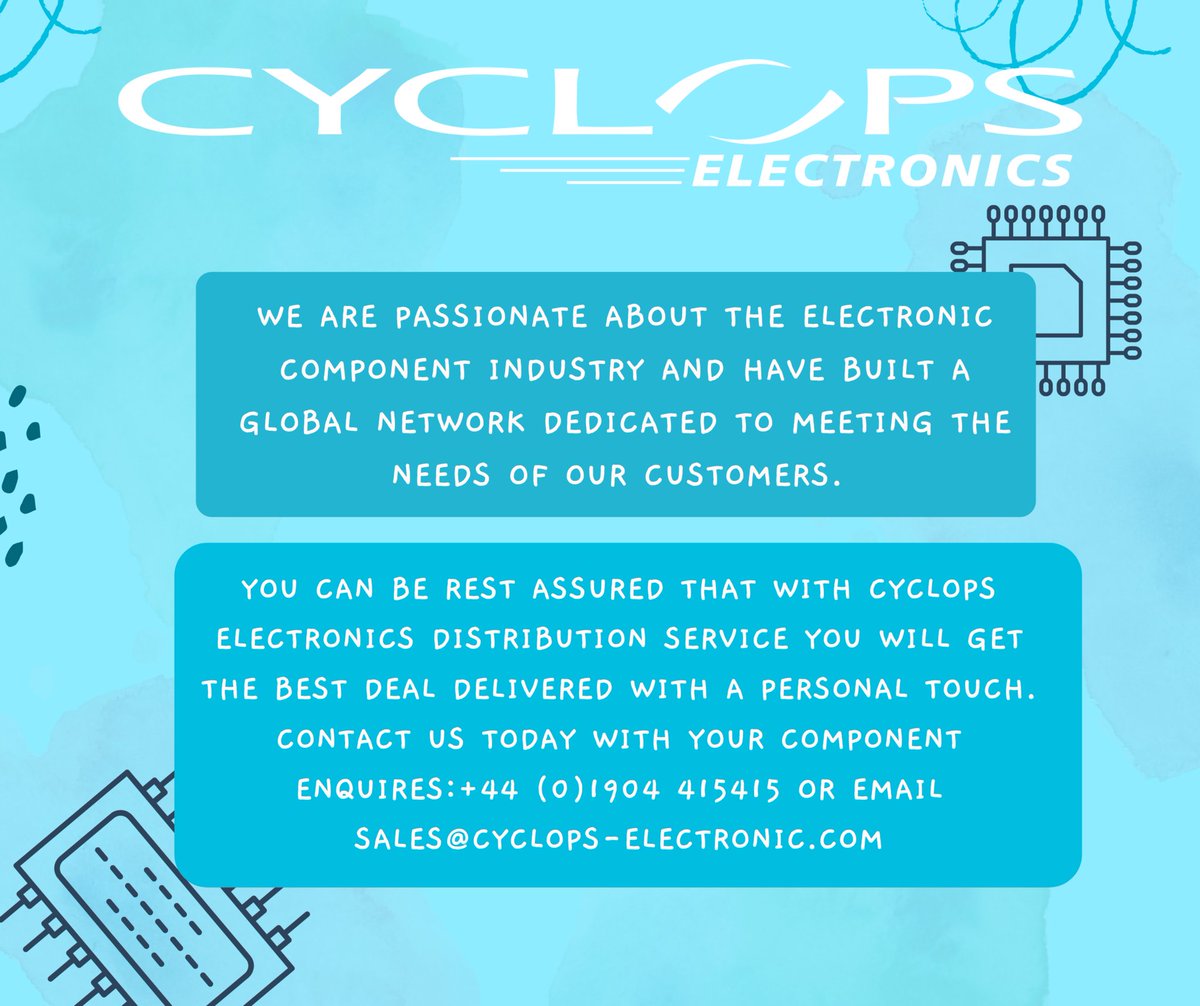 CyclopsGroup's tweet photo. Contact Cyclops Electronics today with your electronic component enquiries.

Visit our website: https://t.co/1rBGe95GYD

#electroniccomponents #qualityguarentee #ontimedelivery #obsoletecomponents #passivecomponents #activecomponents #hardtofindcomponents #daytodaycomponents https://t.co/mNDvwthFxC