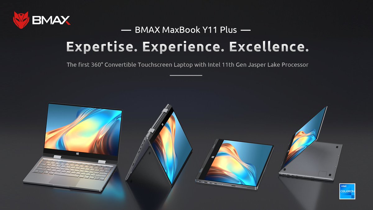 BMAXIT2's tweet photo. Our MaxBook Y11 Plus is the first 360-degree convertible notebook to ship with Intel 11th Gen Jasper Lake technology—giving mobile professionals fast computing, high-resolution visuals and accelerated workflow.

Learn more here: https://t.co/lnH2REeslf https://t.co/5ggZmeEgxt