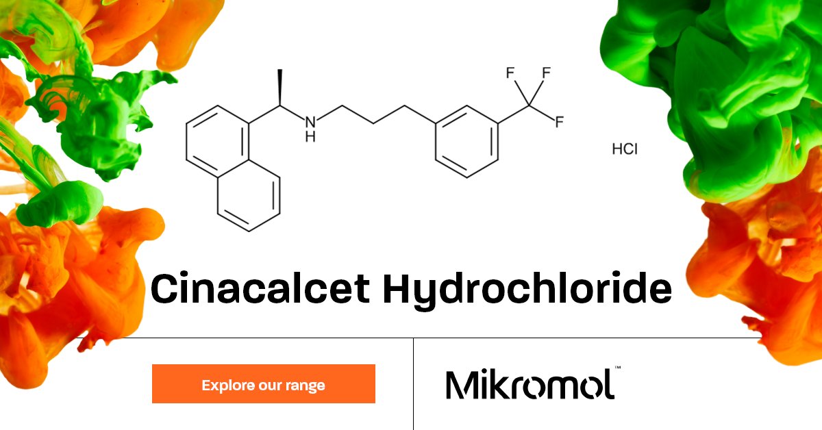 LGCMikromol's tweet photo. For today's #ProductFocus, we're taking another look at our excipients, this week it is Cinacalcet Hydrochloride #ReferenceStandard.
Cinacalcet Hydrochloride is used to treat secondary hyperparathyroidism (#HPT).
View our product here: https://t.co/YEsOgSkY7e https://t.co/gPACn30tjo
