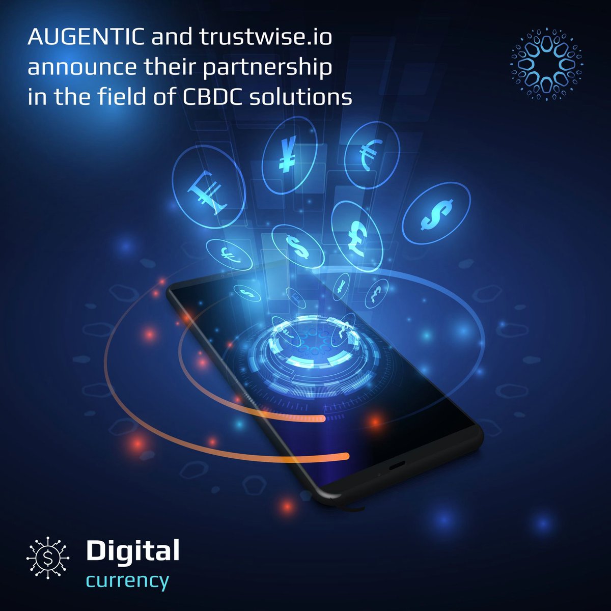 trustwise_ag's tweet photo. @augentic &amp; Trustwise announce their partnership in the field of #CBDC. Within this cooperation @trustwise_ag provides an economical viable #blockchain solution to set up a joint approach of re-designing financial models and services for Central Banks.

https://t.co/S4n9A58RgI https://t.co/3UKfgSuxyO