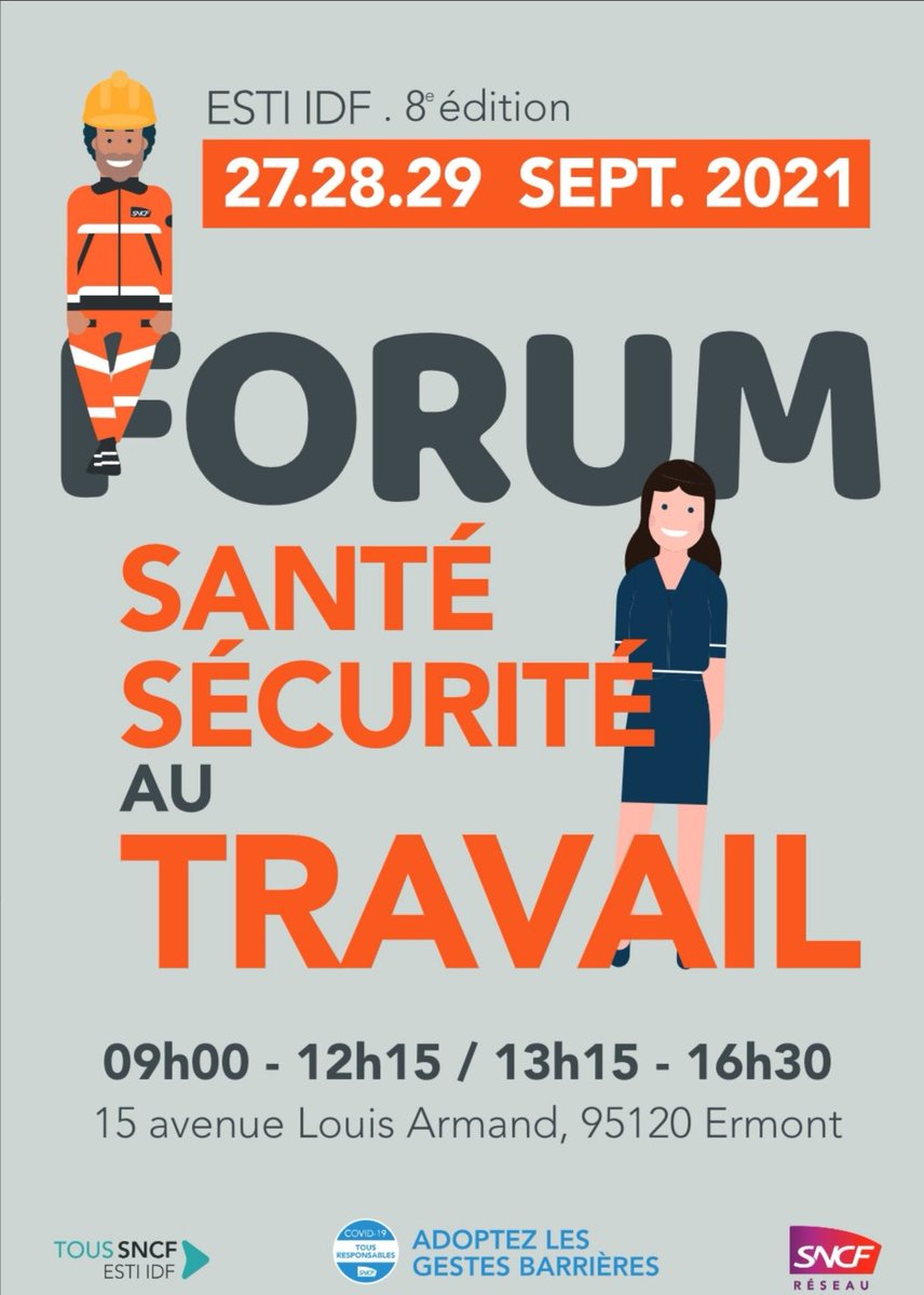 AngerAstrid's tweet photo. 🦺 LA SÉCURITÉ NOTRE PRIORITÉ
En direct de la 8eme édition du Forum SST de l'#ESTIDF
Risque ferroviaire, électrique, routier, GPRAT, Mixité... Différentes thématiques attendent nos agents !
(déroulement dans le respect des règles sanitaires) 😉
@SNCFReseau #TÉLÉCOMS #SST https://t.co/pjJ9KFyKpe