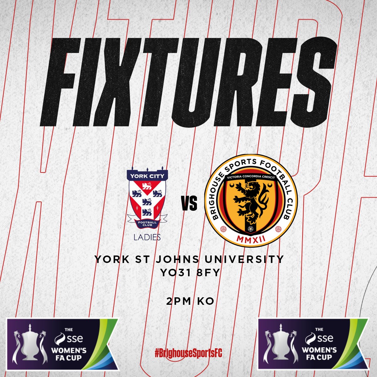 LadiesBrighouse's tweet photo. Our Ladies have a tough game away at York City Ladies in the FA Cup this weekend! They are looking to bounce back after the tough weekend defeat. #brighouseladies #bslfc #upthesports https://t.co/rK8uzoY94t