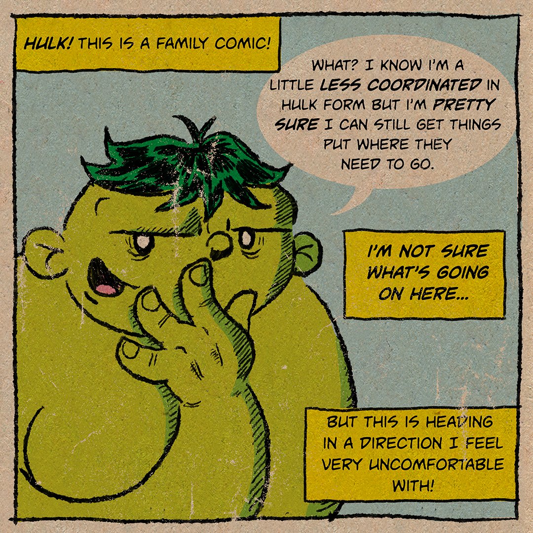 mikeyscottp's tweet photo. September 1962! Hulk #4! And we are done with September. Finally! Just one more strip this week and then I am ..redesigning this a little. No more 6 strips per comic. It was originally meant to just be a few panels per issue goshdarnnit! Its got away from me... https://t.co/tyQegG2n0T