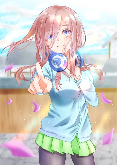 ぴかすけさんがTwitterに投稿した中野三玖(五等分の花嫁)のイラスト。