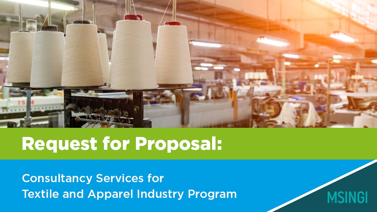 Msingi is seeking to procure the services of a consultant to support its Textiles and Apparel Industry Program in East Africa.

Interested parties should visit msingi.com/get-involved/c… for more details.

Application deadline: 15th Oct 21

#IkoKaziKE #IkoKazi #Textiles #Proposals