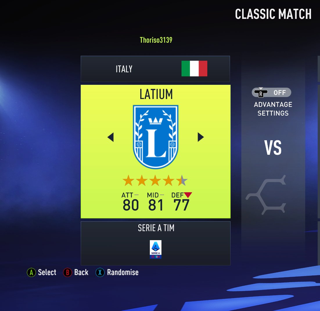 GamerzRsa's tweet photo. Lazio FIFA 22                       FIFA 21 https://t.co/bgJuGeFT93