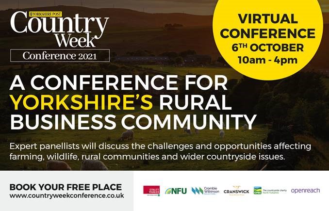 The @CLAtweets team (specific speakers Lucinda Douglas, @S_Dwerryhouse @AlisonProvisCLA @clanorthadviser Libby Bateman) will take part in this  FREE virtual Yorkshire-focussed Conference, hosted by @yorkshirepost on 6 October - don't miss out!
>>>bit.ly/2WgejaR
#YPCWC21