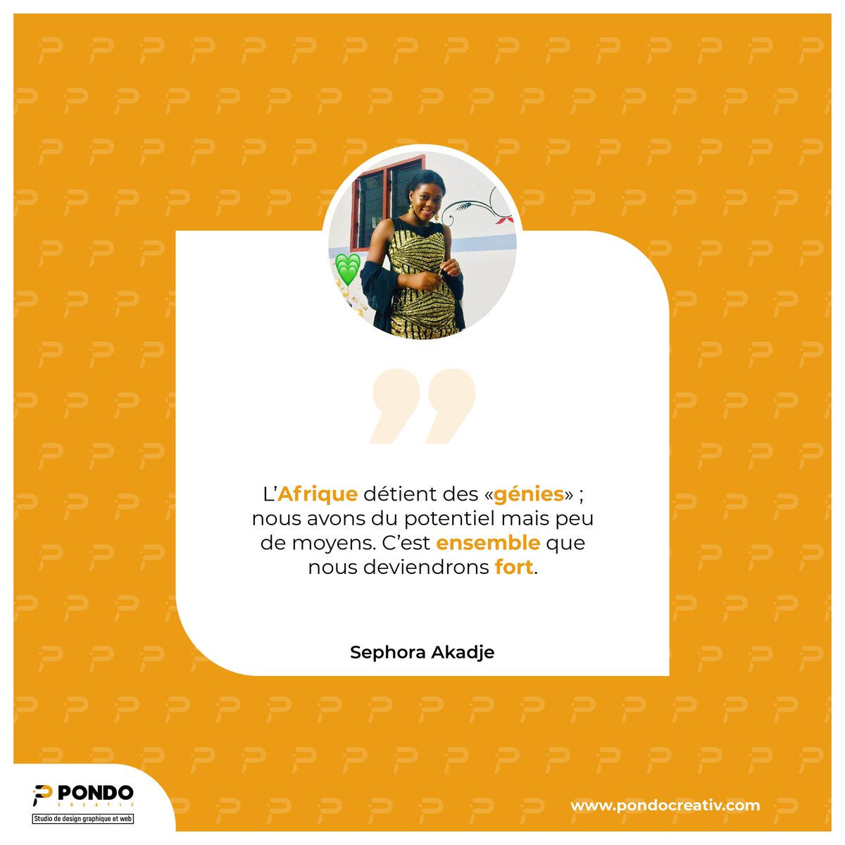 PondoCreativ's tweet photo. L' Unité à la base de la réussite. 🤝💪
Soyons tous fière d'être des génies de l' Afrique.
Bon début de semaine à tous.
#Motivation
#PondoCreativ
#WeCreateWithYou https://t.co/IWwhwQHDK3