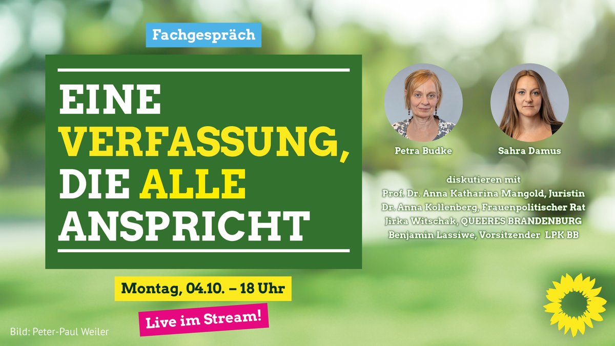 Fachgespräch : Eine Verfassung, die alle anspricht am 4.10. mit den genannten Personen