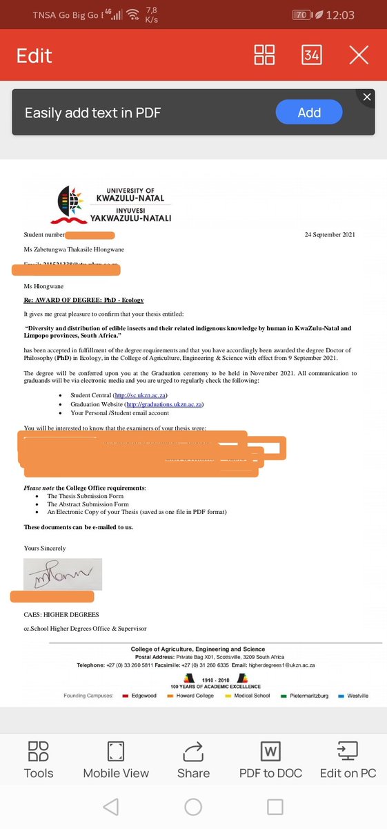 Nolwazi93's tweet image. PhD officially completed 💃💃