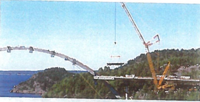 Sarens's tweet photo. What a fantastic view! Installation of the new #SvinesundBridge in #Norway in 2004 required Sarens’ #Cranes and #StrandJacks to complete all elements of #Construction. #SarensSaturdays https://t.co/tlZPZtxCAZ