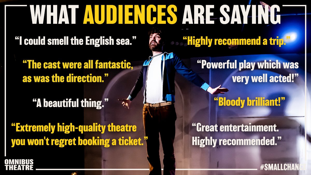 Omnibus Theatre (@omnibustheatre) on Twitter photo We love hearing what you think it makes us feel all warm and squishy inside.
#SMALLCHANGE is now in its final week 😭 don't miss this ⭐️⭐️⭐️⭐️⭐️ award-nominated revival.
Book here: bit.ly/small-change-2… We love hearing what you think it makes us feel all warm and squishy inside.
#SMALLCHANGE is now in its final week 😭 don't miss this ⭐️⭐️⭐️⭐️⭐️ award-nominated revival.
Book here: bit.ly/small-change-2…