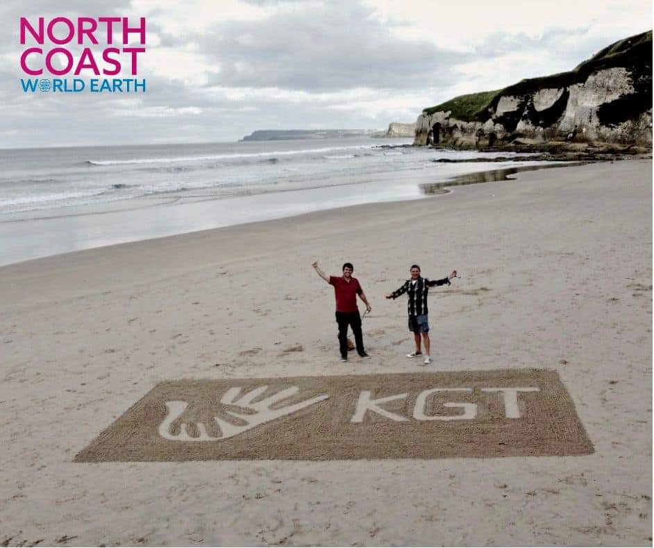 EMcGillie's tweet photo. The work @CoastEarth do is innovative, essential and community spirited. It's lovely to see The Kathleen Graham Trust supporting the group. This has enabled them to launch the NCWE app and website. Well done Gavin Wallace and supporters. #keeppushing #sandart #NCWE https://t.co/h9XsabkrKu