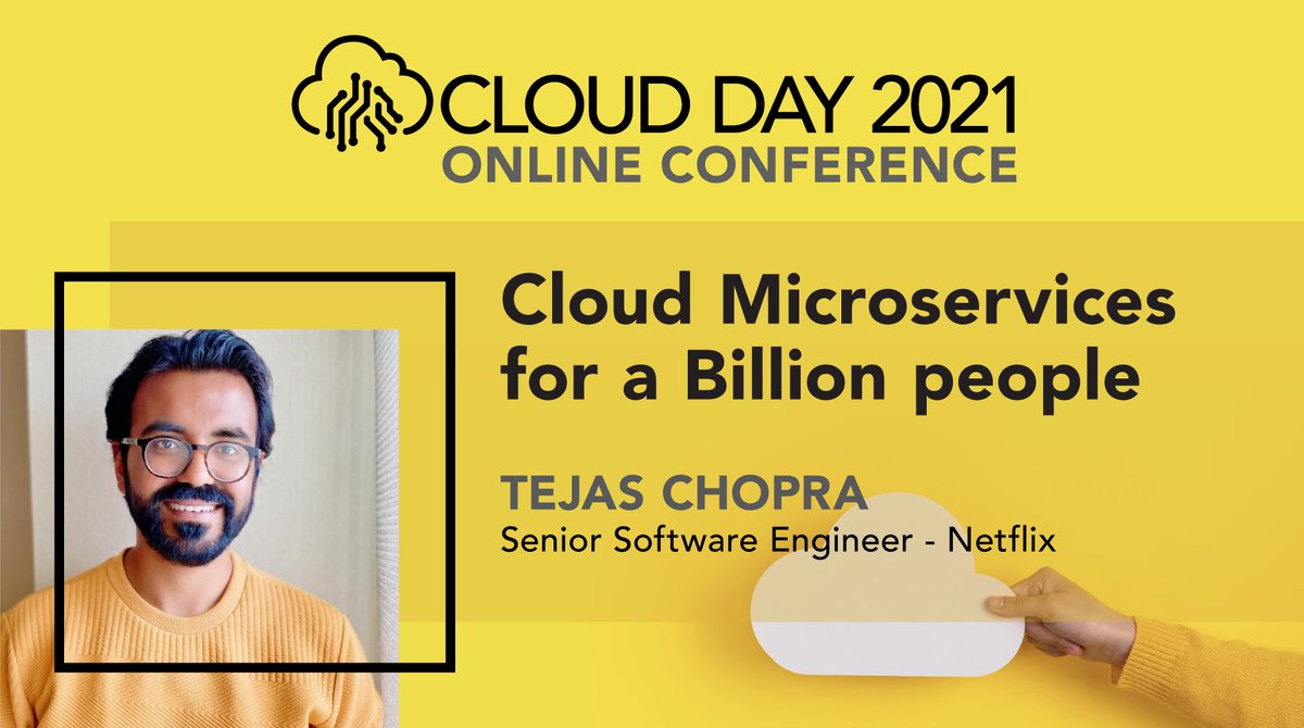 ugidotnet's tweet photo. #CloudDay2021 - 21 Ottobre
⭐️ Tejas Chopra — @chopra_tejas
🔷 Cloud Microservices for a Billion people 🔷
► https://t.co/QbxrTFG6Pq
💎 Scopri il programma e registrati gratuitamente:
► https://t.co/GKQyJ7i0by
#Ugidotnet #Cloud #Microservices #Netflix https://t.co/nnRw4JXXBl