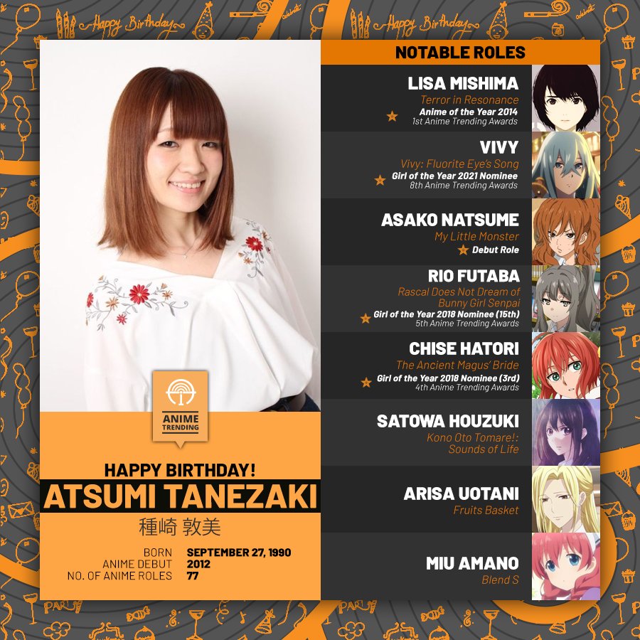 Happy birthday to Atsumi Tanezaki!