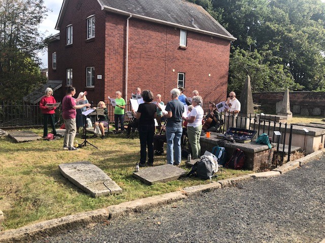 ExeterDGT's tweet photo. Thanks to everyone who visited the graveyard during @heritageopenday recently.  We enjoyed a lovely music performance from the West Gallery Quire to whom we are very grateful. Our gates will be open each Wednesday (10am-4pm) until the end of October. https://t.co/Q4AjyYzO4Q