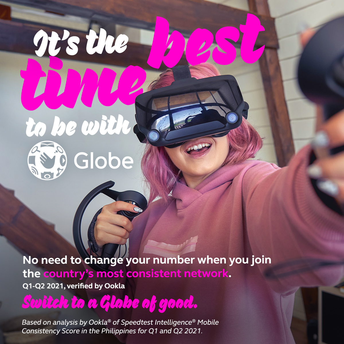 enjoyGLOBE's tweet photo. Now is the #BestTimeWithGlobe. 💙 Starting September 30, feel each day getting better when you join the country’s most consistent network. Q1-Q2 2021, verified by Ookla.

Switch to a Globe of good - without changing your number. #AtinAngMundo

ASC G049P092721GS https://t.co/HQeb7V78LE