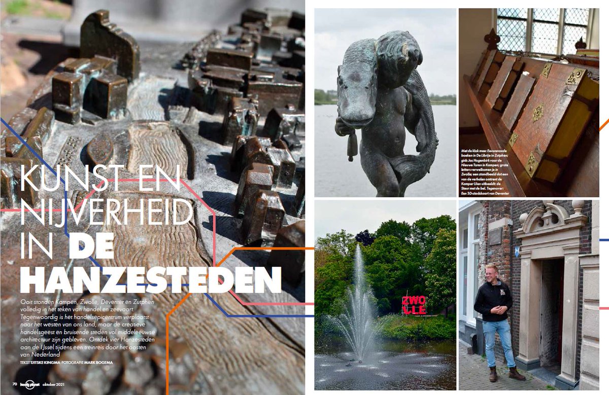 MarketingOost's tweet photo. Een stedentrip langs verschillende Hanzesteden paste goed bij hoofdredacteur Tjitske van het magazine Lonely Planet. Met de trein bezocht ze #Kampen #Zwolle #Deventer en #Zutphen. In 10 pagina’s vertelt Tjitske haar verhaal en haar eigen reistips. https://t.co/YZt10jnBjC