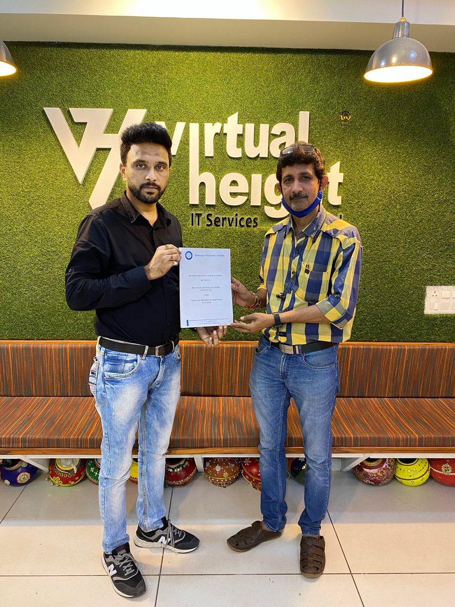 VirtualHeight's tweet photo. The signing of MoU with BHAVNAGAR POLYTECHNIC INSTITUTE.
π https://t.co/Rk7fVWt8Ck
.
.
.
#SigningMoU #BHAVNAGARPOLYTECHNICINSTITUTE #LifeAtVirtualHeight #MoU #BestApplicationDevelopmentCompany #appandwebdevelopment #ahmedabadcompany #WebDevelopment #Appdevelopment https://t.co/DCNuryC3LO