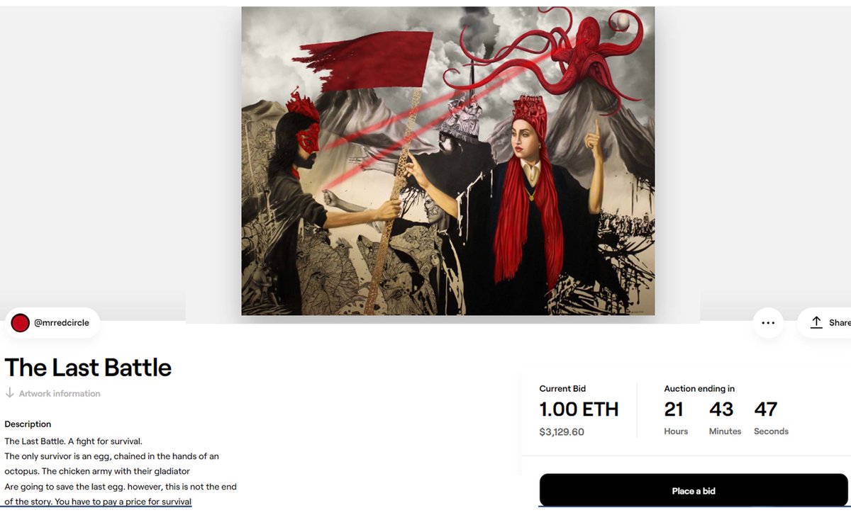 Auction has been started on Foundation @withFND  many thanks for your support <a href="/Todaminn/">Todaminn</a> 
Current Bid🔥1.00 ETH
Collaboration <a href="/SalehC4d/">saleh.c4d 💎𝐒𝐑 ᴺᶠᵀ</a> 

foundation.app/@mrredcircle/t…

#FoundationNFT #foundationapp #nft #nftart #Auction  #nftcollectors #NFTartist #NFTLAUNCH #NFTartist #NFTCommunity