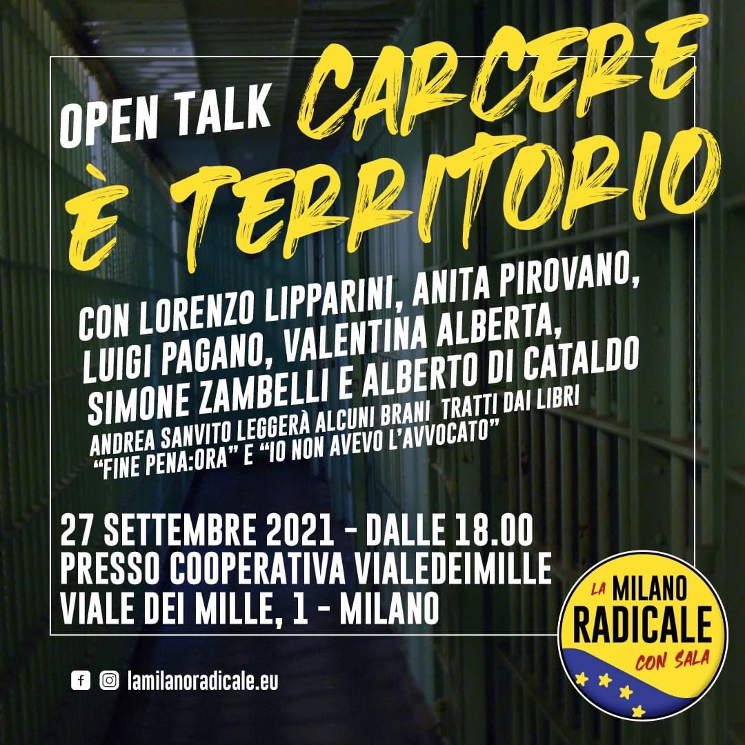 Stasera alla Cooperativa Vialedeimille a #Milano parleremo di Carcere e Territorio, perché la sicurezza delle persone passa anche attraverso il loro recupero avvalendosi delle misure alternative e dell’apporto della comunità. 

Ci vediamo lá. #Diritto #Statodidiritto