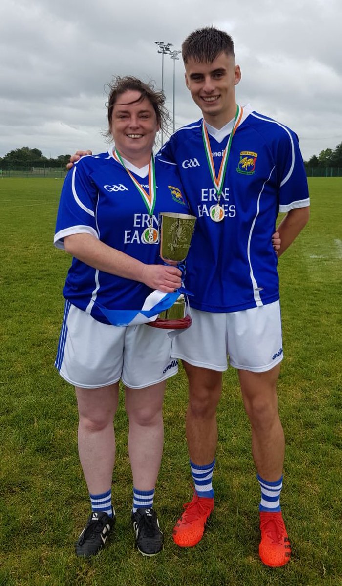 A big congrats to Maggie Brady and son Nathan who combined to win a Senior Mixed All-Ireland title playing on the same team on Sunday. This may well be an <a href="/officialgaa/">The GAA</a> record? #GAABelong #GAAClann <a href="/erneeagles/">Erne Eagles</a> <a href="/CavanCoBoardGaa/">Official Cavan GAA</a> <a href="/UlsterGAA/">Ulster GAA</a> <a href="/HerSportDotIE/">Her Sport</a> <a href="/sportireland/">Sport Ireland</a>