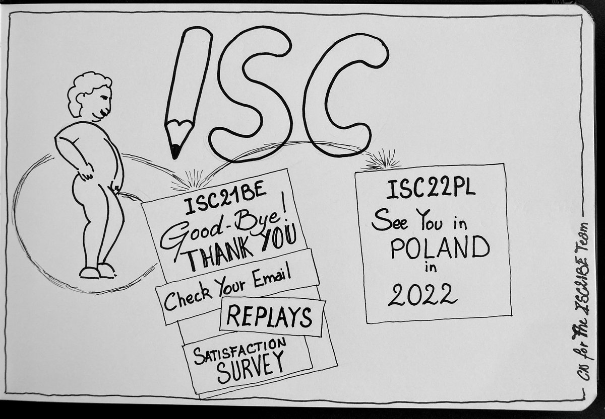 Sketchnote_Camp's tweet photo. Did you attend the #ISC21BE? Then you have received an email where we thank you, gave you access to the replays and especially ask you to evaluate the event via our satisfaction survey. (Let us know by DM if you didn’t receive the email). https://t.co/YB7yPPpSQF