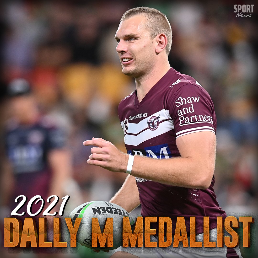 telegraph_sport's tweet photo. Tom Trbojevic wins the 2021 
#DallyM Medal! 🏅 https://t.co/7nYmrHoulT