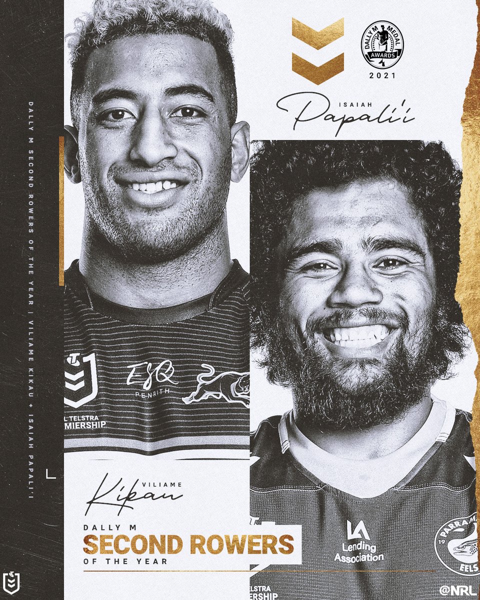 NRL's tweet photo. Your #DallyM Second Rowers of the Year ✌🏽 https://t.co/jX6DVOaRgC