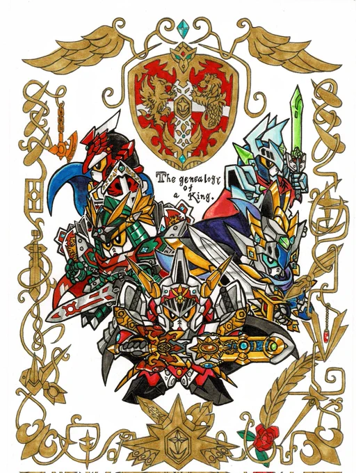 #過去作で自分が最高だと思う絵を1枚載せて5rtを目指せ 
#SDガンダム
#SDガンダム外伝
周りのレリーフを見てください!! 