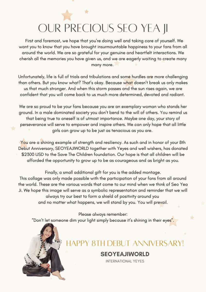 SEOYEAJIWORLD's tweet photo. 20210927 - Our gifts for Yeaji’s 8th Debut Anniversary were delivered to GM today! We hope they put a big smile on her face. We thank you all for your contribution to the fundraiser and the “One Word For Yeaji” project!++
#SeoYeaJi #서예지 #SeoYeaJiSparklesHope #SaveTheChildren https://t.co/uZ02ve90Lw