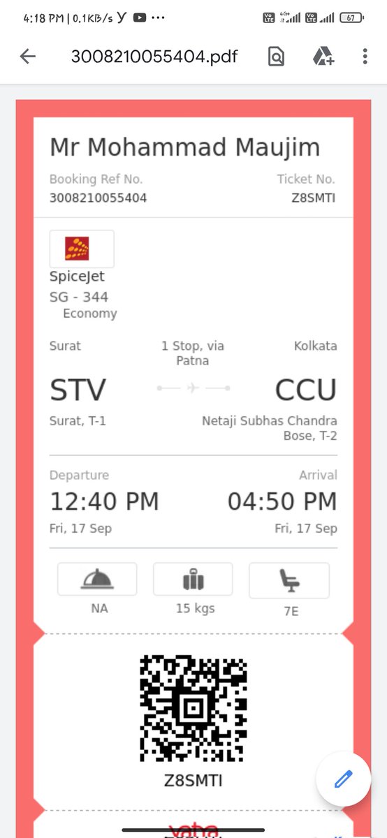 RealHaiderAli's tweet photo. @YatraOfficial @flyspicejet 
2nd ticket https://t.co/r60mvmy9ok
